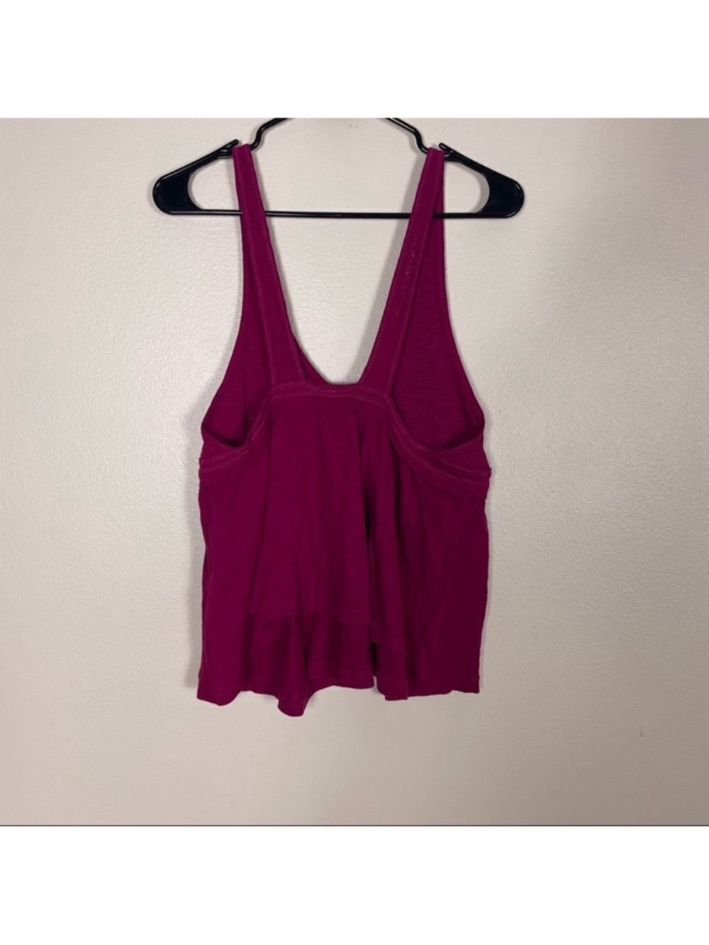 Free People Pink Ribbed V Neck Tank Top - Picture 2 of 6
